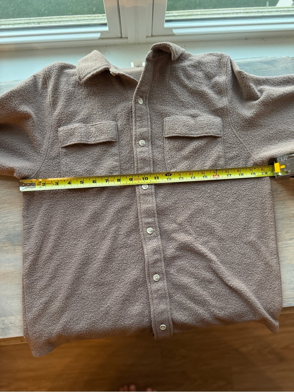 PINK Victoria's Secret Taupe Sherpa Shacket | Size S, Buttons Collegiate Emblem - Picture 6 of 6